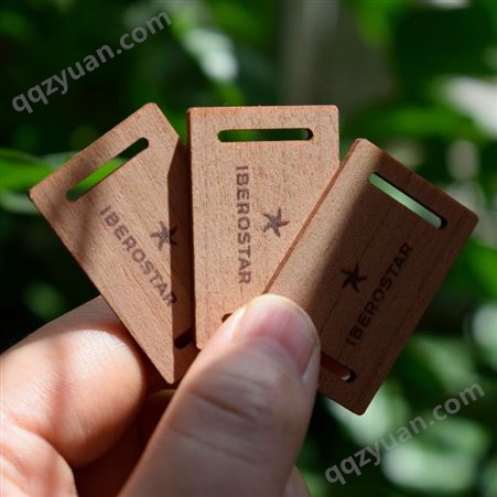 NFC木卡片圆腕带卡智能RIFD芯片手环木质卡可降解 木质芯片钥匙扣